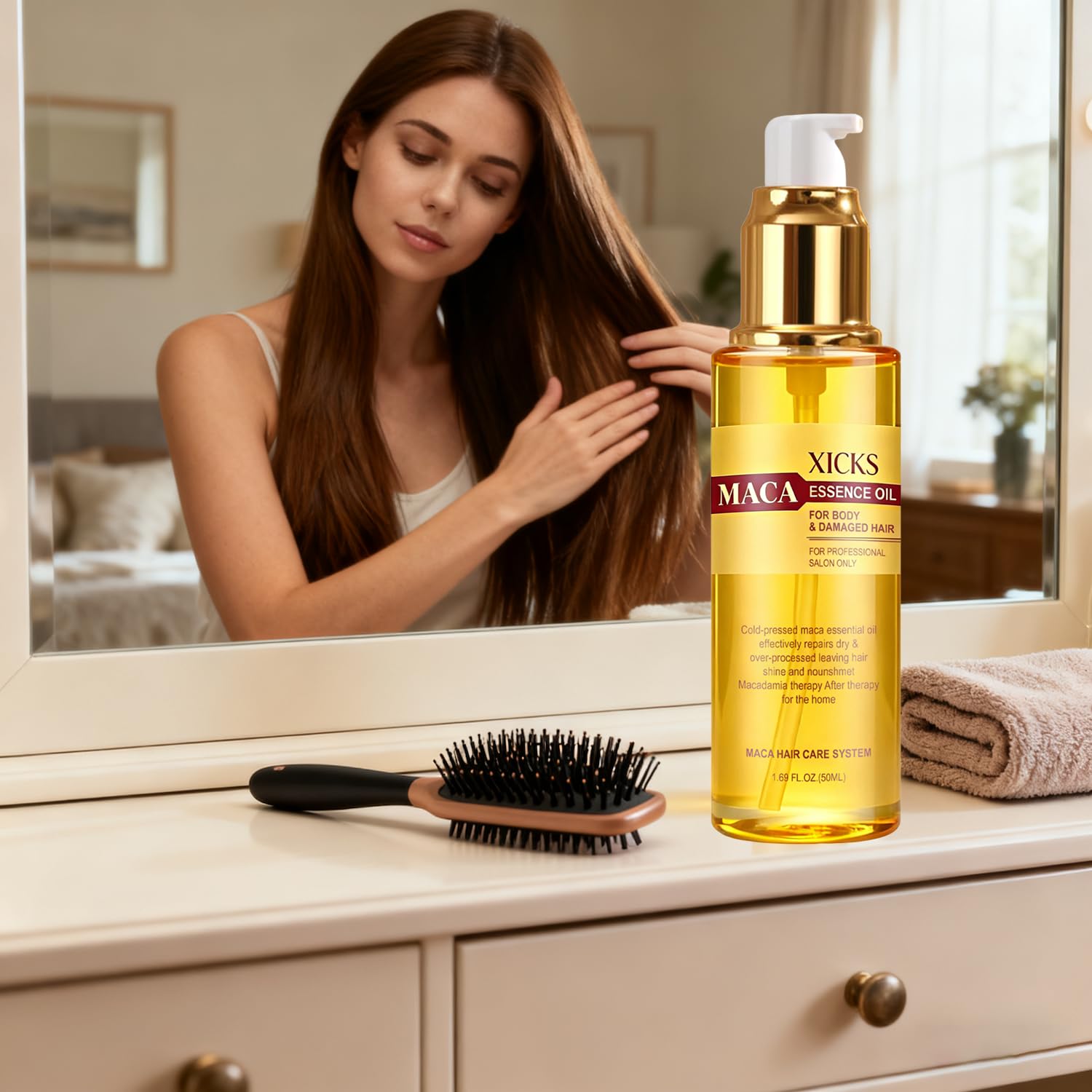 Amazon.com: Xicks Maca Essence Argan Hair Oil, Leave-In Repair